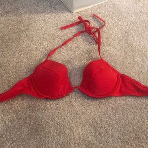 Red push up bathing suit top